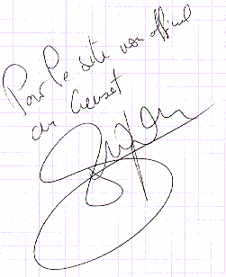 autographe de Laurent Fignon pour le Site NON-OFFICIEL